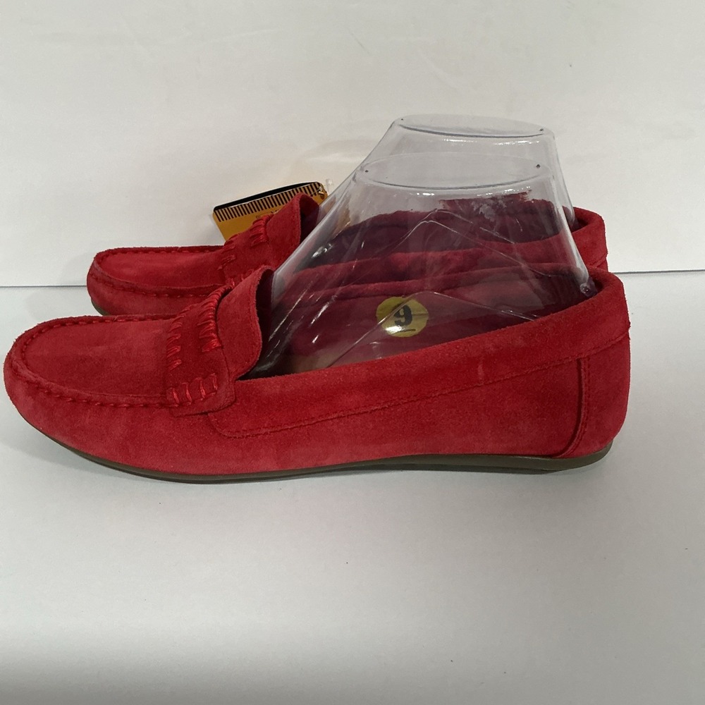 Pierro Masetti Red Leather Suede Moccasin, Driving Shoe, Loafer, 9, NWT - Picture 3 of 9